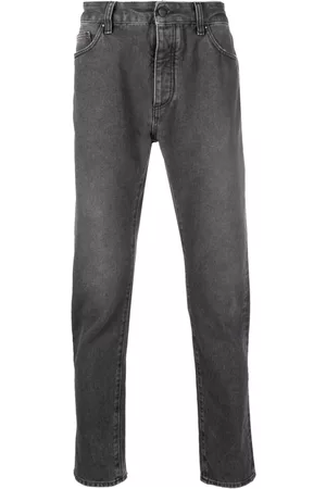 Palm Angels Logo Print Straight Leg Jeans