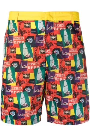 FERRARI Photograph-print shorts