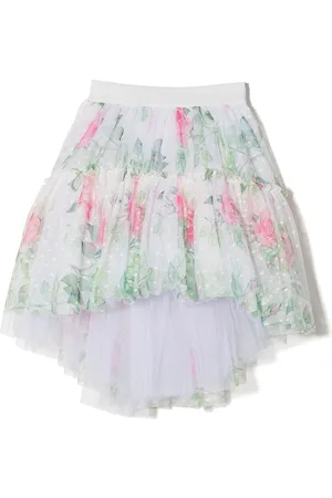 MONNALISA Rose tulle mini skirt