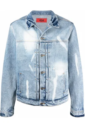 424 FAIRFAX Bleached denim jacket