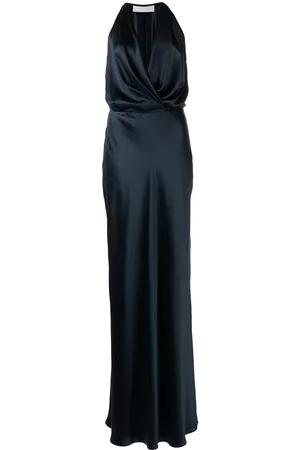 Michelle Mason Draped-detail halterneck gown