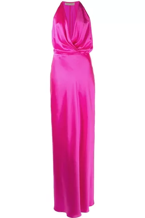 Michelle Mason Draped-detail halterneck gown