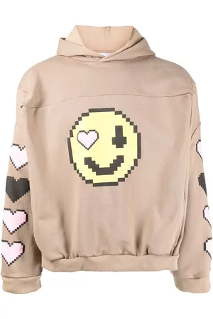 Natasha Zinko Pixel-smiley pullover box hoodie