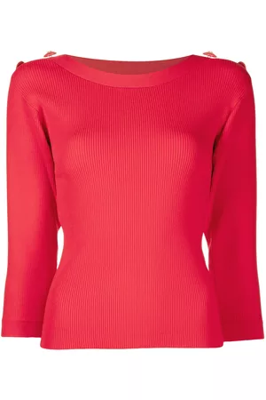 Edward Achour Paris Button-detail wide neck top