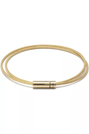 Le Gramme 15g polished yellow double cable bracelet