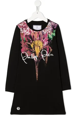 Philipp Plein Rhinestone floral print dress