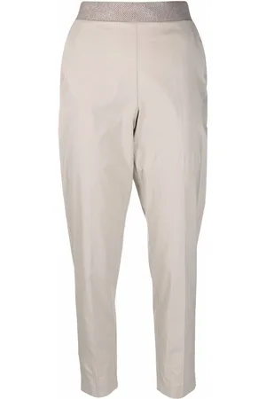 LE TRICOT PERUGIA Contrast-waist tapered trousers