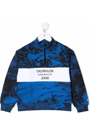 Calvin Klein Marbled logo half-zip sweatshirt