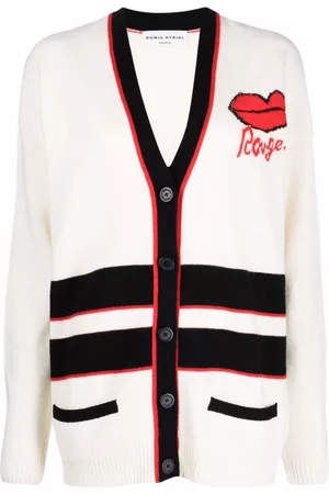 Sonia by Sonia Rykiel Striped-trim long cardigan