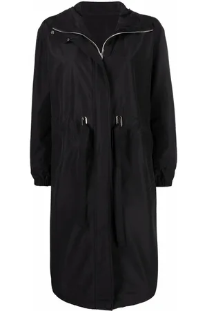 YVES SALOMON Oversized hooded zip-up coat