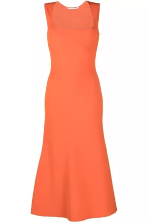 Stella McCartney Square-neck sleeveless flared dress