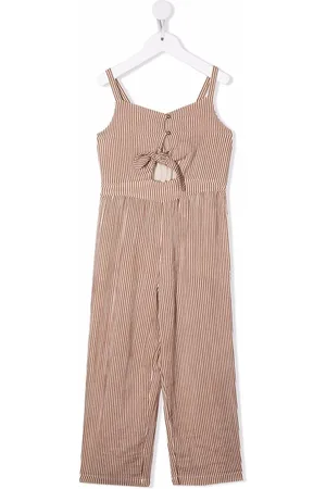 Scotch&Soda Girls Dungarees - Striped tie-fastening dungarees