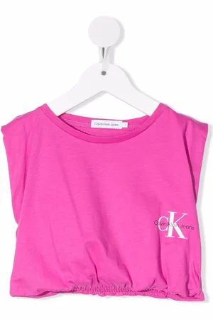 Calvin Klein Logo-print cap-sleeve T-shirt