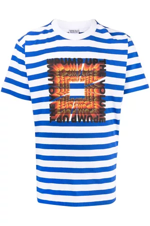 MARCELO BURLON Striped slogan-print T-shirt