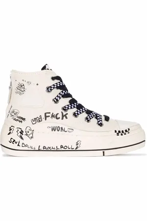R13 Kurt graffiti high-top sneakers