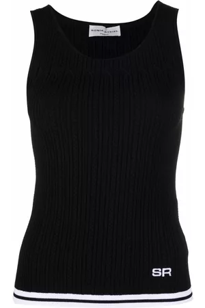 Sonia by Sonia Rykiel Logo-embroidered pointelle-knit tank top