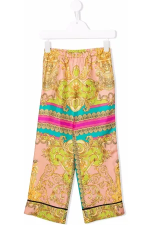 VERSACE Baroque-print wide-leg trousers