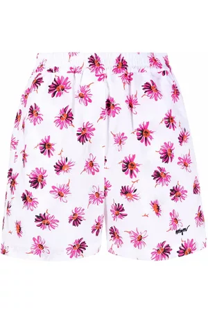 Msgm Floral-print cotton shorts