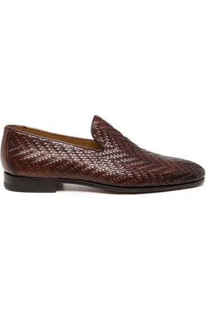 Magnanni Interwoven leather loafers