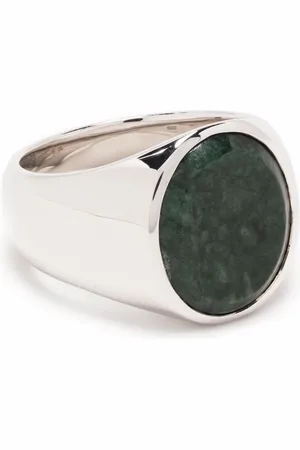 TOM WOOD Oval green marble ring