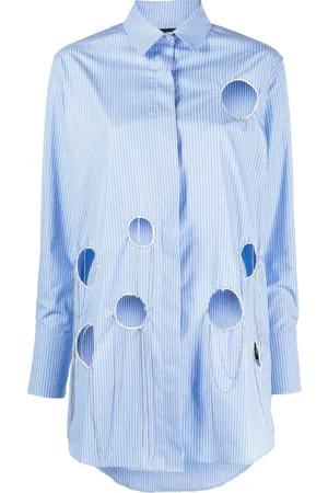 John Richmond Cut out-detail striped shirt