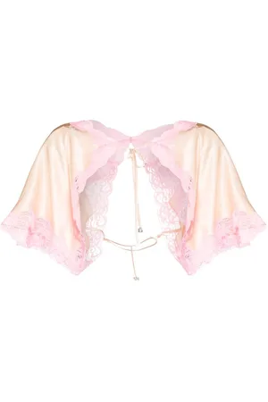 Alexander Wang Lace-trim silk cape