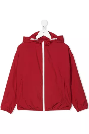 Emporio Armani TEEN logo print zip hooded jacket