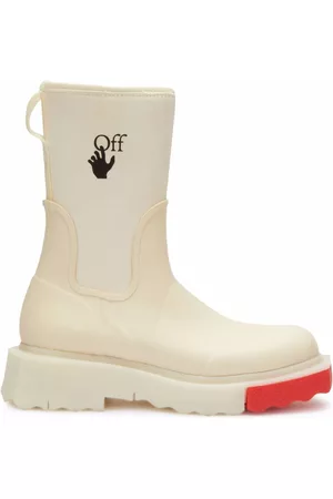 OFF-WHITE Women Boots - Logo-print chelsea rain boots