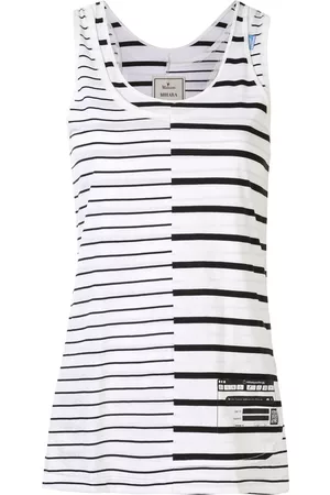 Maison Mihara Yasuhiro Asymmetric striped vest