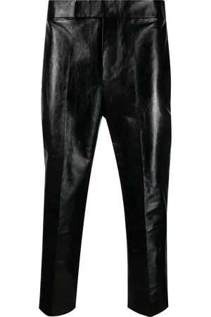 SAPIO Cropped polished-finish trousers