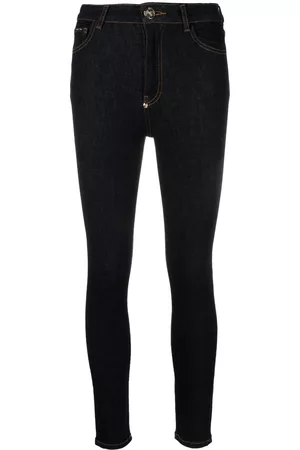 Philipp Plein Skull embroidered logo skinny jeans