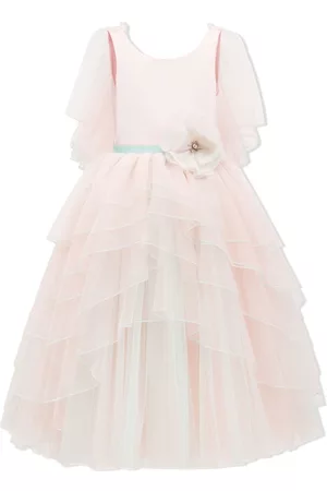 Tulleen Floral-appliqué tulle dress