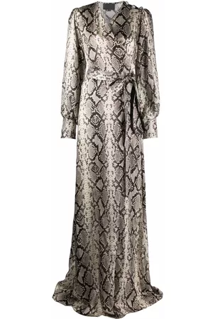 Philipp Plein Python-print silk long dress