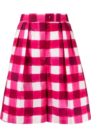 Msgm Gingham-print tailored knee-length shorts