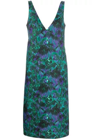 Plan C Floral-print sleeveless midi dress