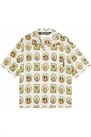 Palm Angels Dog graphic-print bowling shirt