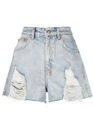 KSUBI High-waisted distressed denim shorts