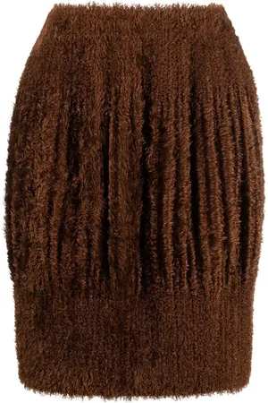 Issey Miyake 2000s brushed-effect pleated skirt