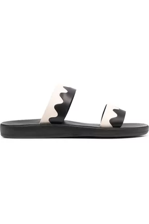 Ancient Greek Sandals Paralia two-tone leather slides