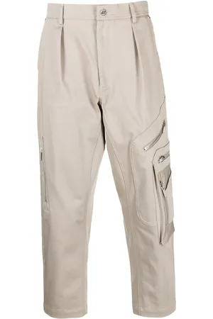 Les Hommes Cropped-leg zip-detail trousers