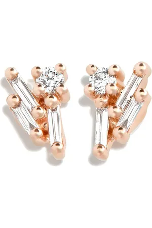 Suzanne Kalan 18kt rose gold diamond stud earrings