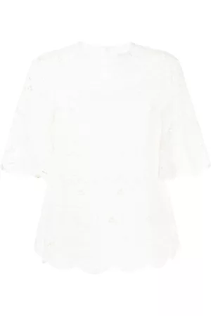 GOEN.J Broderie-anglaise floral knitted top