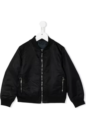 Emporio Armani Embroidered-logo zip-up bomber jacket