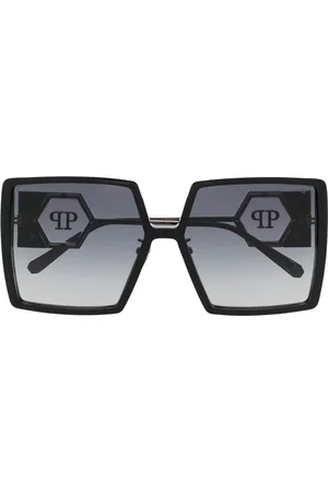 Philipp Plein logo-plaque square-frame Sunglasses - Farfetch