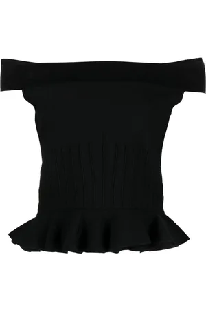 Alexander McQueen Off-shoulder knitted top