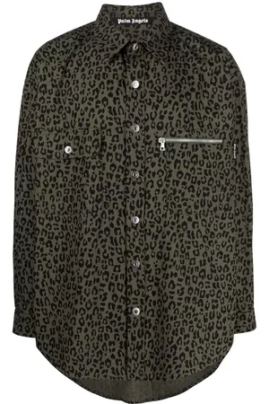Palm Angels Leopard-print cotton shirt