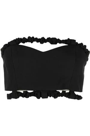 Ganni Bandeau strapless crop top