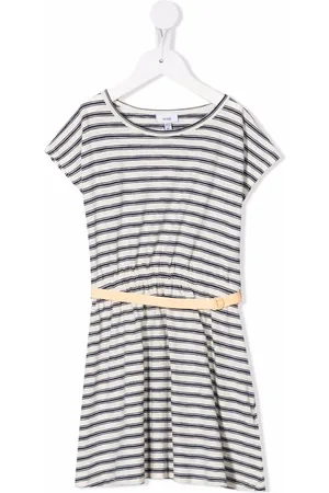 KNOT Striped belted T-shirt dress