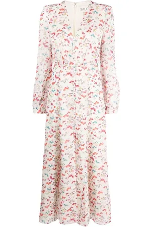 SALONI Annabel long-sleeved midi dress