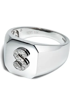 Shay 18kt white gold S-initial ring